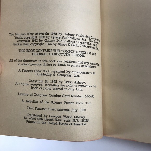 The Martian Way and Other Stories by Isaac Asimov Fawcett Crest R1289 1969 - Picture 5 of 5